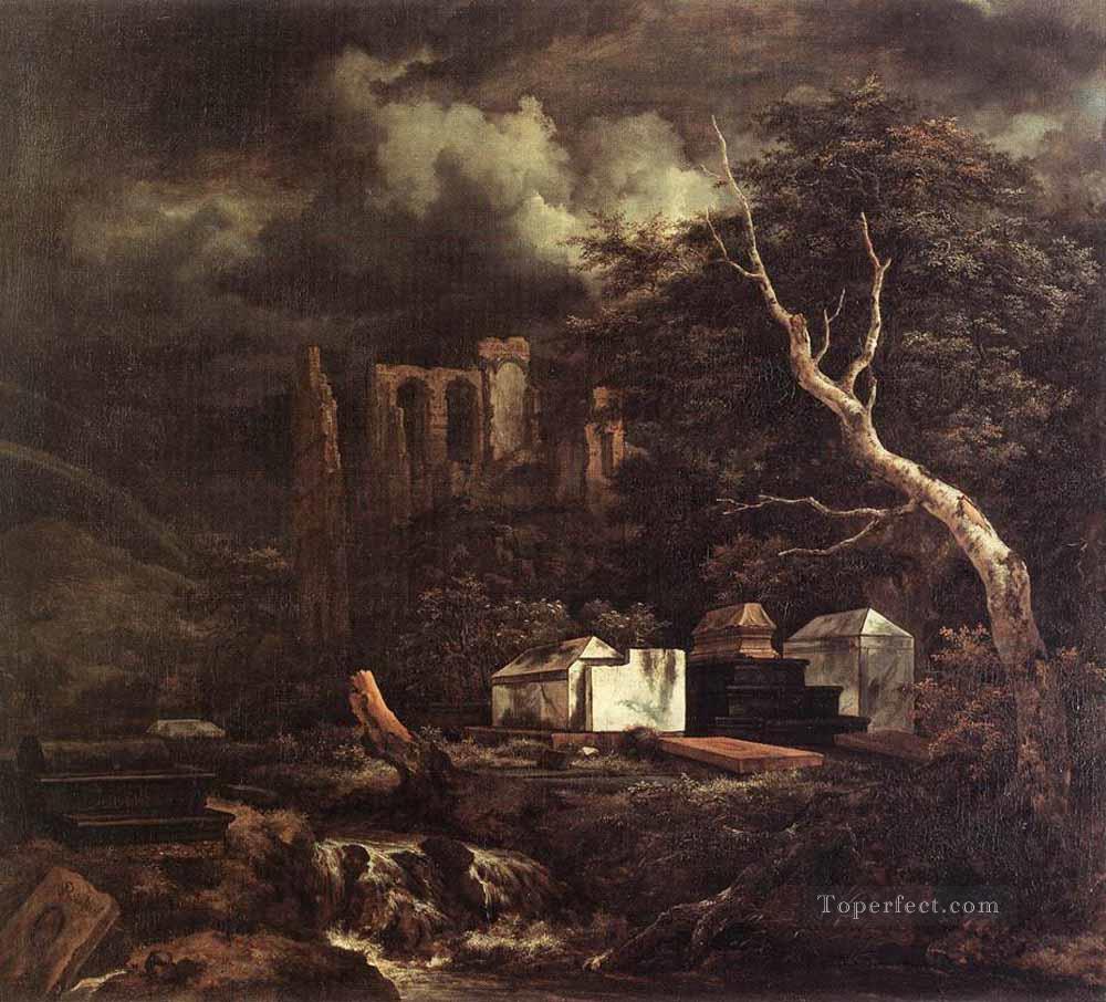 The Jewish Cemetary landscape Jacob Isaakszoon van Ruisdael Mountain Oil Paintings